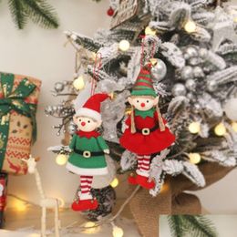 Christmas Decorations Cartoon Couple Elf Doll Pendant Christmas Tree Hanging Merry Decorations Festive Party Ornaments Xmas Dhgarden Dhjcv