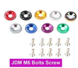 30PcsPack Black Red Blue Purple JDM 10 PCS Bumper Fender Washer Bolt M6x20mm CNC Finishing Aluminium Washers Engine Bay Dress Up K3275515