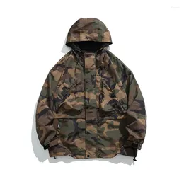 Men's Jackets Streetwear Workwear Attire Camouflage Jacket For Men Autumn Harajuku Vintage Multiple Pockets Windbreaker Track Hoodie Coats