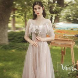 Ethnic Clothing Elegant Spaghetti Strap Backless Lacing Up Dress Women Long Aline Tulle Evening Party Prom Gown Vestidos