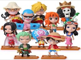 Q version Anime One Piece PVC Action Figures Cute Mini Figure Toys Dolls Model Collection Toy Brinquedos 10 Piece Set 4082769