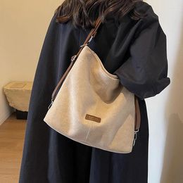 Evening Bags Large Capacity Suede Women's Bag 2023 Winter Fashion Trend Single Shoulder Crossbody Bucket Shopping Handbag