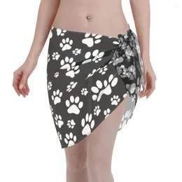 Women's Swimwear Sexy Chiffon Pareo Scarf Love Cover Up Wrap Sarong Skirts Print Beach Wear Swimsuit Bikini Ups