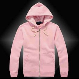 Mens polo jacket small horse Hoodies and Sweatshirts Sweater autumn solid with a hood sport zipper casual Multiple Colours Asian contact 2023 Tidal current 1008ESS