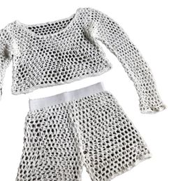 Women Crochet Swim Shorts Knit Hollow Out Bottoms Bikini Cover Up Shorts Beach Fishnet Pants Summer Swimsuit Swimwear3023677