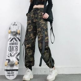 Women's Pants Camouflage Women 2023 Cargo Femme Harem Streetwear Drawstring Trousers With Straps 5618