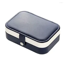 Jewelry Pouches Travel Case PU Leather Boxes Bridesmaid Gift Box Double Layer Organizer Display Holder