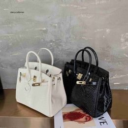 Women Handbag BK Women's bag 2023 new alligator leather versatile temperament one-shoulder fashion handbag lock