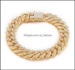 Link Chain Bracelets Jewellery Luxury Bling Rhinestone Fashion Men Women Gold Sier Plated Hip Hop Braclets Drop Delivery 2021 Weyki7848661
