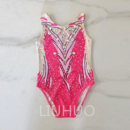 LIUHUO Customise Colours Synchronised Swimming Suits Girls Women Quality Crystals Stretchy x Quality Rhinestones Swim Team Performance Pink