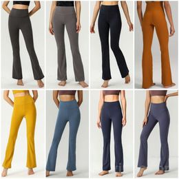 Lu Lu lemens Sports Align Bell Bottoms Pant Woman Yogas Pants Lady Bodybuilding High Waist Wide Leg Outfit Fitness Exercise Loose Fitting Trousers Popular