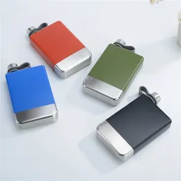Hip Flasks Small Flagon Convenient Safe Blue Army Green Stylish And Durable Flask Stainless Steel Square Portable Fashionable