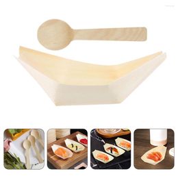 Dinnerware Sets Sushi Kayak Wooden Boat Snack Tray Serving Dishes Appetiser Trays