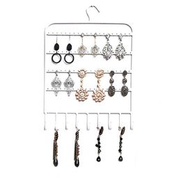Wall Mount Home Showcase Earring Holder Shelf Rack Stand Necklace Hanger Storage Portable Metal Jewelry Display Organizer Hooks271Y