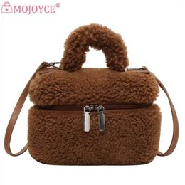 Shoulder Bags Women Fashion Bag Large Capacity Fluffy Commuting Adjustable Strap Simple Shopping Dual Zipper Daily Sling