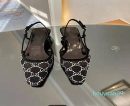 Womenslingback Sandals pump Aria slingback shoes are presented in Black mesh with crystals sparkling motif Back buckl