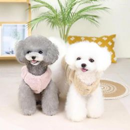 Dog Apparel Pet Sweater Soft Winter Vest Solid Colour Thermal Cute Buttons Two Legs Sweatshirt