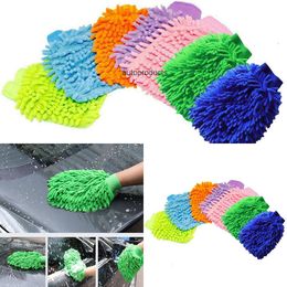 Update Car Rubber Gloves For Cleaning Drying Gloves Ultrafine Fibre Chenille Microfiber Window Washing Tool Home Cleaning Car Wash Glove Auto Accessories