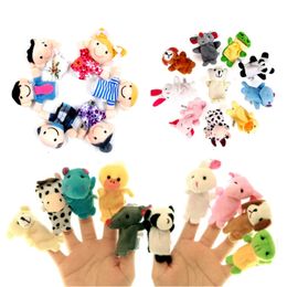 Baby Plush Toy Finger Puppets Tell Storey Props 10pcs Animals or 6pcs Family Doll Toys for Kids Gifts Children 231228