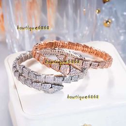 Bangle Senior Luxury Designer Fashion Full Diamond Ring Fashion Snake Shaped Bracelet 2024 Exquisite Jewellery Couple Birthday And Christmas Gifts Bracelet