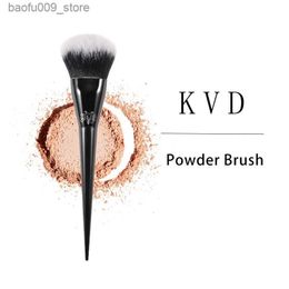 Makeup Brushes Kat Von D- Makeup Brush 22 Pressed Powder Brush Soft Fiber Hair Elegant Black Handle Brand Makeup Brushes for Woman Q231229