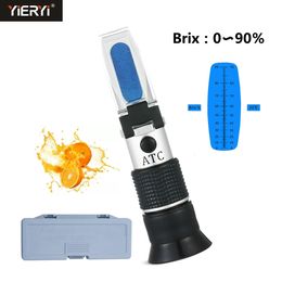 Portable Brix Refractometer 0-90% HandHeld Sugar Content Meter for Fruit Juice Soup Liquid Index Tester Measurement Instrument 231229