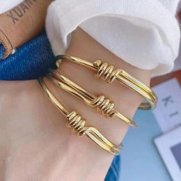 Bangle 3PCS, Trendy Brass Fashion Twisted Bracelet Retro Metal Open Bracelet For Women Girls Holiday Gifts