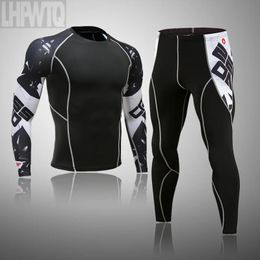 Underpants New Round Collar Winter Thermal Underwear Men Long Johns Men Rashgard Shirt+pants Sets Warm Compression Underwear Thermo Men