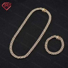 8Mm Miami Solid Sier Pass Diamond Tester One Row Full Iced Out Hip Hop Vvs Moissanite Cuban Link Chain