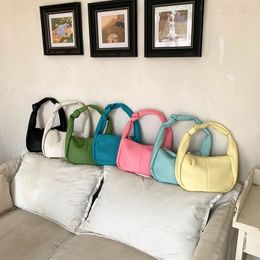 Female Color Shoulder Hobo Purses Korean Fashion Designer Handbags Wholesale Women's Bags Casual Niche PU Leather Underarm Bag FMT-4249