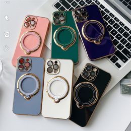 Rotation Bracket Magnetic Case For iPhone 11 12 13 14 15 Pro Max X Xs Max XR 7 8 Plus Wireless Charging Cover Back Cases 100pcs