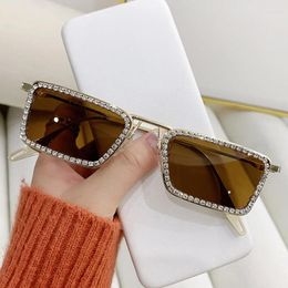 Sunglasses Diamond Set Rhinestone Box Creative Personality INS Net Red Glasses