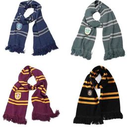 Lenços Magic School Slytherin Ravenclaw Hufflepuff Scarf Bordado Patch Wizard College Neckerchief Cosplay