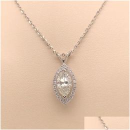 Pendant Necklaces Fashion Womens Gemstone Necklace Sier Chains Crystal Women Jewellery Will And Sandy Gift Drop Delivery Pendants Dhvz9