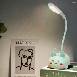 Table Lamps Cartoon Deer Shape LED Desk Lamp USB Rechargeable Creative Reading Foldable Kawaii Cute Light