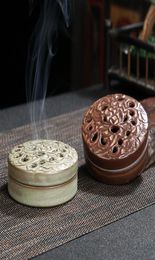 Creative Portable Holder Box Incense Burner Ceramic Smoke Fountain Oil Diffuser Porta Incenso Home Decor BW50XX Fragrance Lamps4469686