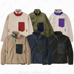 Designer Half Zippe Jackets Mens Fleece Jacket Thick Wonmen Warm down Classic Retro Autumn Winter Couple Models Lamb Pant Cashmere Coat QH3T