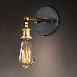 Lamp Vintage Loft Sconce Wall Lamps Lights LED E27 Edison Bulb Plated Iron Retro Industrial Home Lighting Bedside Wall Lamps Fixtures