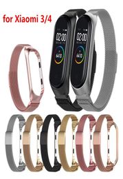 Smart Wristbands Milanese Loop Mi Band 34 Wrist Strap Miband Smart Bands Bracelet Smart Watch Straps For Xiaomi Mi Band 34 Metal8738612