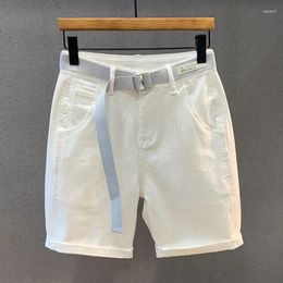 Men's Shorts 2023 White Men Fashion Streetwear Knee Length Bermuda Cotton Fiber Jean