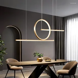 Chandeliers Nordic Black Gold With Remote Control Dining Room Living Pendant Lamp Indoor Lighting Fixtures