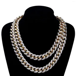 Chains 18mm Big Heavy Full CZ Stone Paved Bling Out Round Cuban Curb Miami Link Chain Necklaces For Men Hip Hop Rapper Jewelry