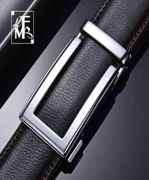 LFMBCow genuine leather mens belt cowhide strap for male ratchet automatic buckle belts for men brand brown body belt 2103101382126