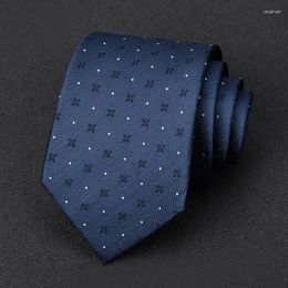 Bow Ties High-quality 8 CM Stripe Silk Tie For Men Brand Designer Business Suit Dresses Necktie Male Wedding Party MaleGift