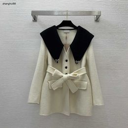 designer jacket for women clothing for ladies autumn fashion Lapel splicing small wool high quality overcoat Dec 30