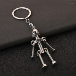 Keychains Vintage Mechanical Screw Robot Key Chain Creative Removable Joint Steampunk Car Holder Backpack Pendant Boutique Gift