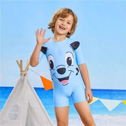 set Boys Swimsuit Swimming Costume All In One with Cap Kids Toddler Swimwear Full One Piece Swimwear Rash Guard for Beach Holiday