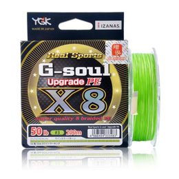 Line YGK GSOUL X8 Upgrade Braid Fishing Line 150M 200M Super Strong 8 Strands Multifilament PE line Japan 14LB 16LB 22LB 60LB Pesca 22