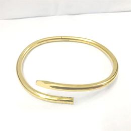 Luxury Design Jewelry Designer Bracelet Women Men Bangle Stainless Steel 16 And 19 size gold rose silver charm fashion screw nail 240b