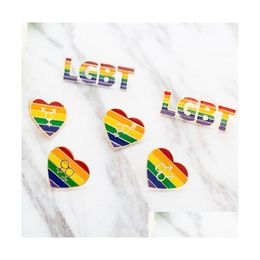 Pins Brooches Enamel Lgbt Pride For Women Men Gay Lesbian Rainbow Love Lapel Pins Badge Fashion Jewellery Drop Delivery Dh8Iq